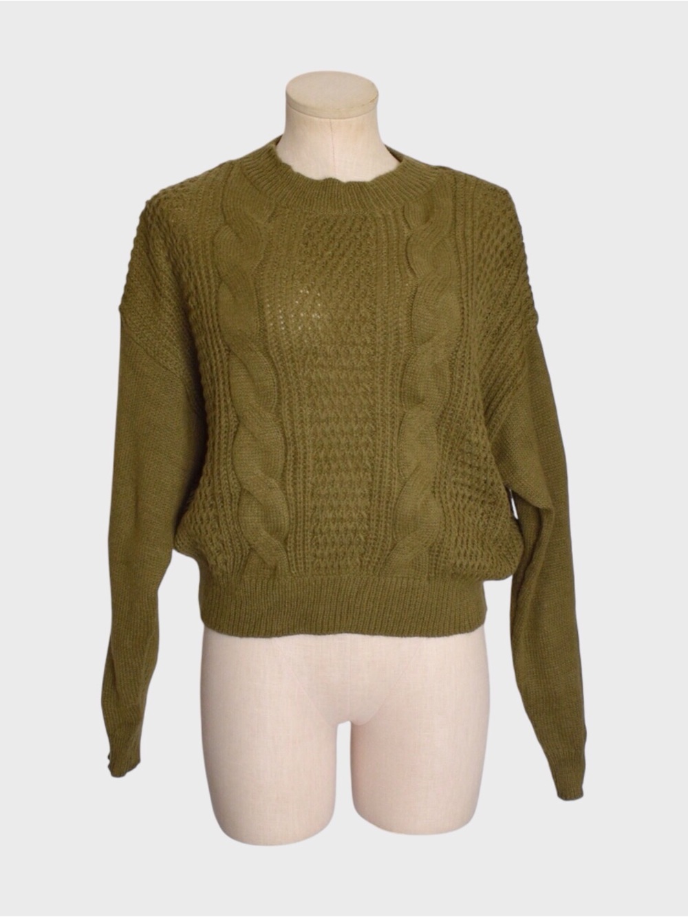Cable Knit Crew Neck Sweater